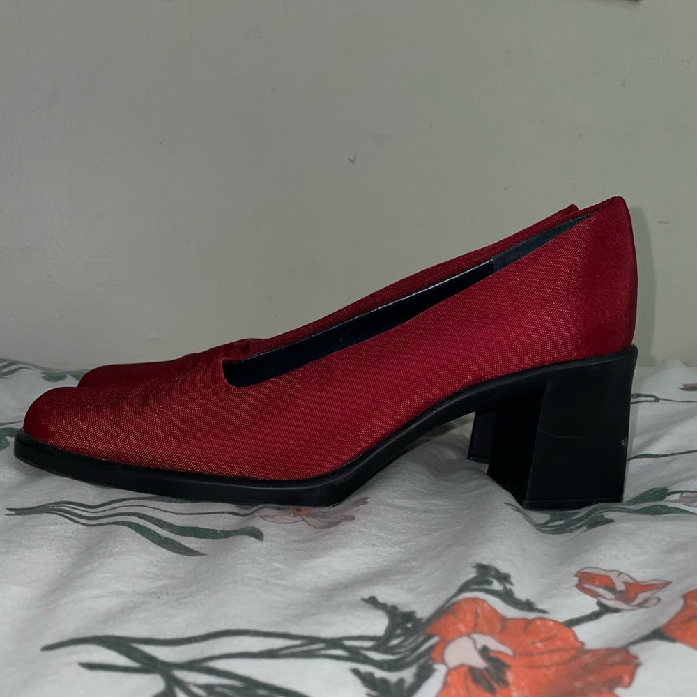 red block heels